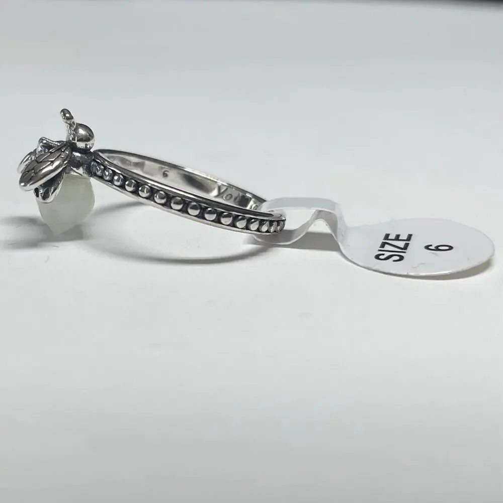 Glow In The Dark You Light Up My Life Stainless Steel Firefly Ring ~ Size 6
